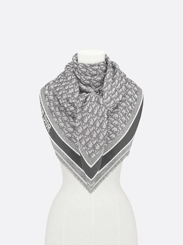 D Oblique Scarf Grey - DIOR - BALAAN 4