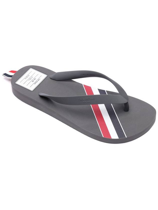 Three Stripe Flip Flops Medium Grey - THOM BROWNE - BALAAN 4