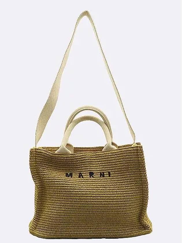 SHMP0077U0 Raffia effect small tote bag 2WAY - MARNI - BALAAN 4