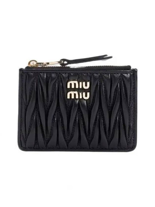 Matelasse Nappa Leather Card Wallet Black - MIU MIU - BALAAN 2