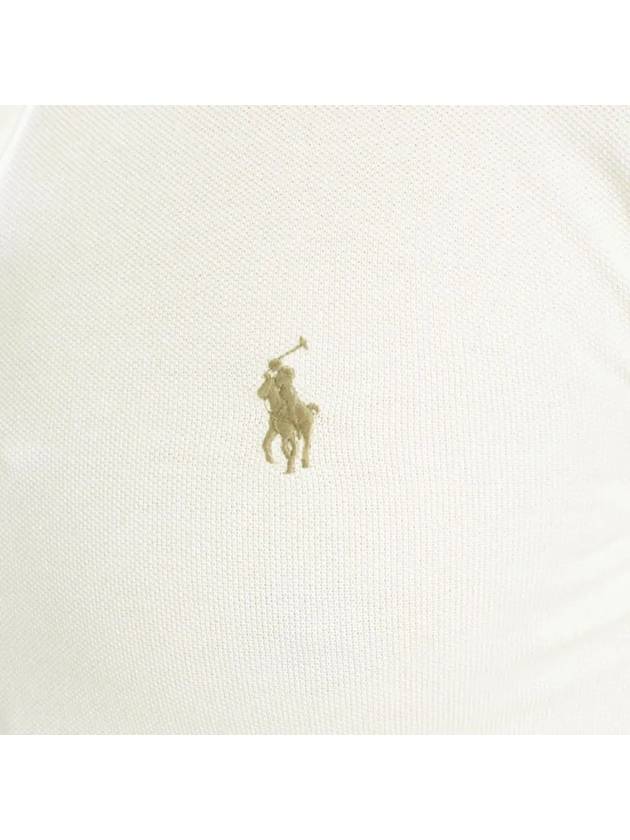 Embroidered Pony Logo Brown Polo Shirt White - POLO RALPH LAUREN - BALAAN 5