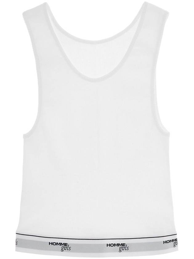 white cotton sleeveless crop top - HOMMEGIRLS - BALAAN 1