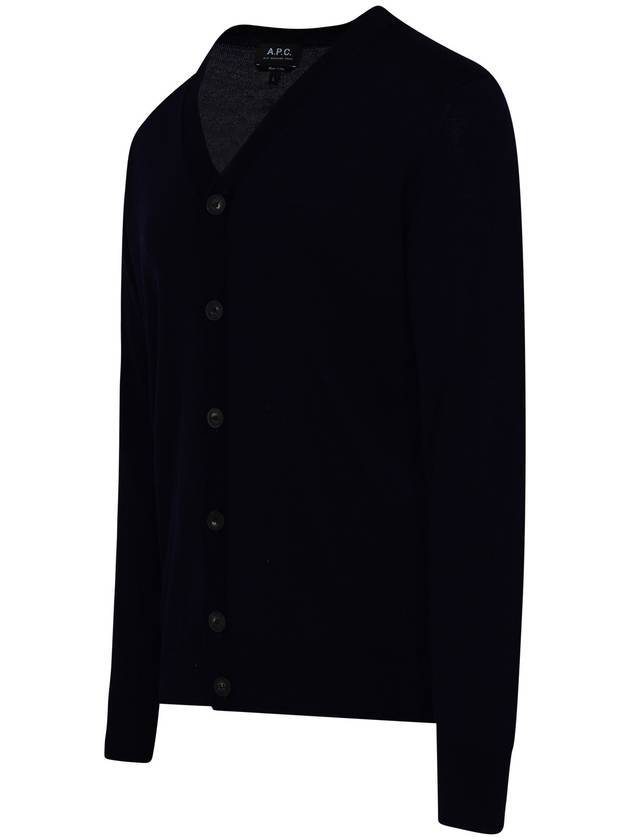 Samuel V-Neck Wool Cardigan Blue - A.P.C. - BALAAN 3