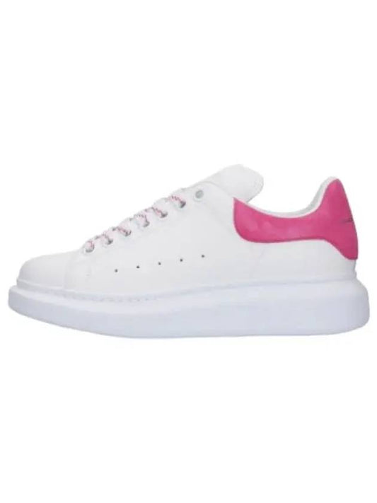 Oversized suede tab sneakers white halo pink - ALEXANDER MCQUEEN - BALAAN 1