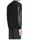 Men's Leather Mix Neoprene Sweatshirt Black - NEIL BARRETT - BALAAN 5