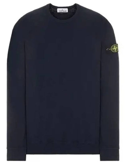 Garment Dyed Malfile Fleece Crewneck Sweatshirt Navy - STONE ISLAND - BALAAN 2