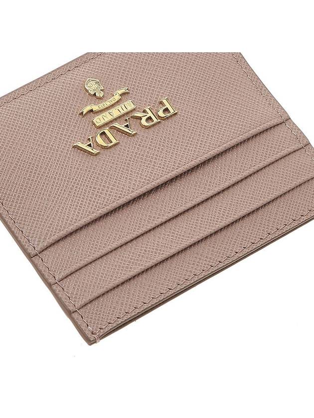 Metal Logo Saffiano Card Wallet Powder Pink - PRADA - BALAAN 8