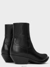 Leon Metal Toe Shiny Calfskin Zipped Ankle Boot Black - CELINE - BALAAN 5