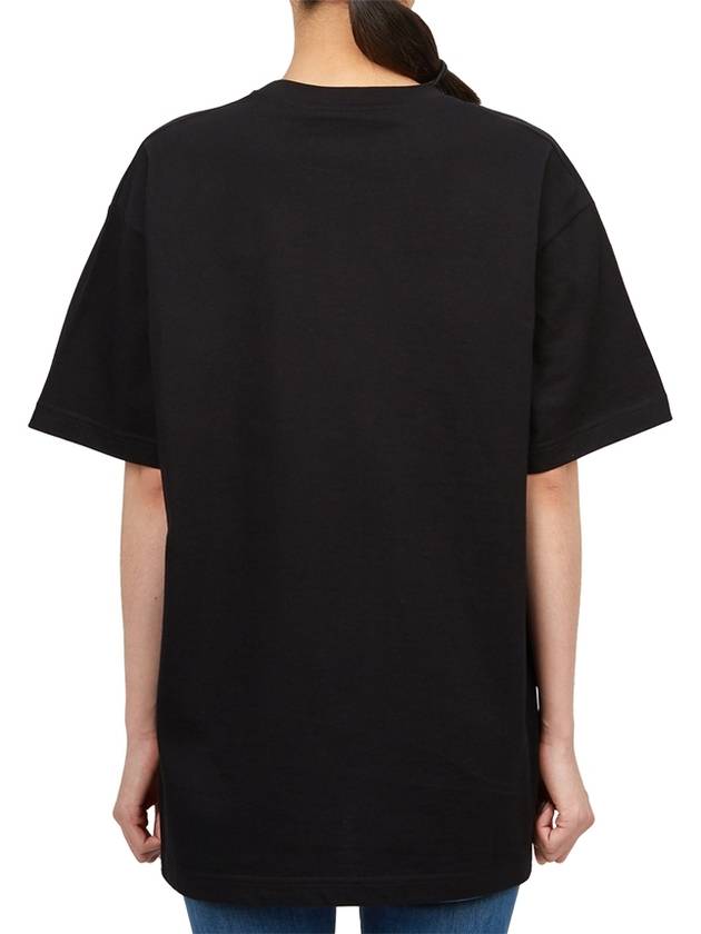 Web Print Cotton Short Sleeve T-Shirt Black - GUCCI - BALAAN 4