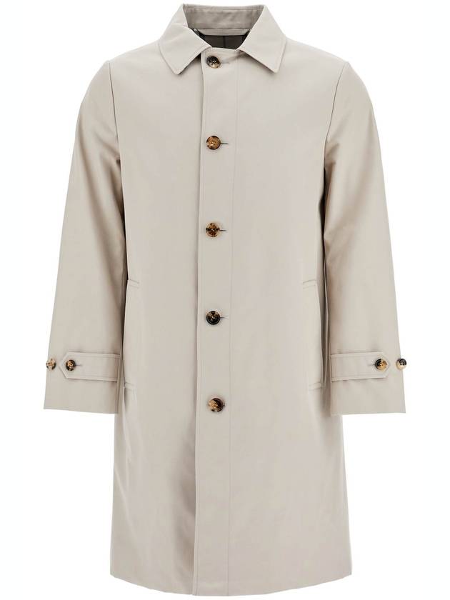 cotton blend car coat in mist - BURBERRY - BALAAN 1