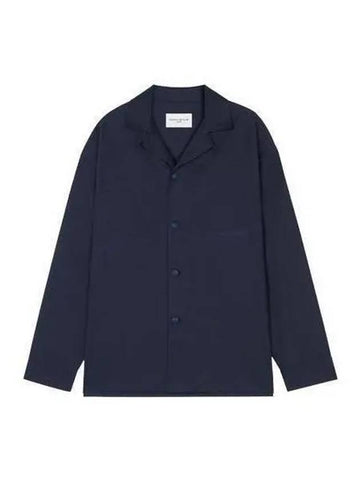 Logo embroidery overshirt navy KM00410WW0075 - MAISON KITSUNE - BALAAN 1