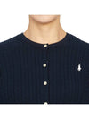 Mini Cable Cotton Cardigan Navy - POLO RALPH LAUREN - BALAAN 8