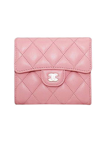 Classic Gold Logo Half Wallet Pink - CHANEL - BALAAN 1