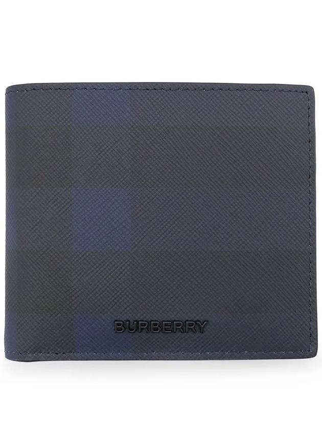 Check Bifold Half Wallet Navy - BURBERRY - BALAAN 2