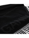 Women Jacquard Logo Fringe Shawl Scarf Muffler Black - GANNI - BALAAN 4