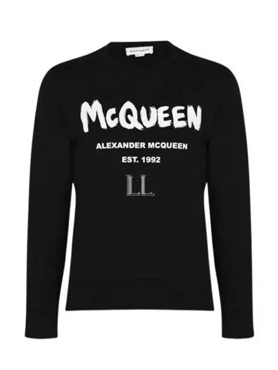 Graffiti Logo Sweatshirt Black - ALEXANDER MCQUEEN - BALAAN 2