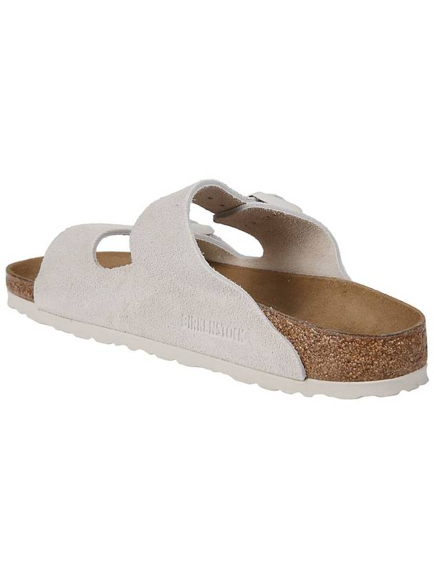 Arizona Suede Leather Slippers Antique White - BIRKENSTOCK - BALAAN 4