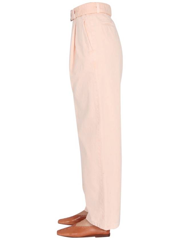 Belted Straight Pants Pink - JIL SANDER - BALAAN 4