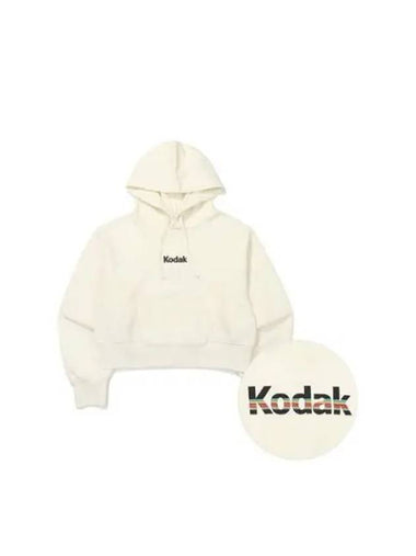 KODAK Apparel Rainbow Semi Crop Fit Hooded Sweatshirt Women IVORY - KODO - BALAAN 1