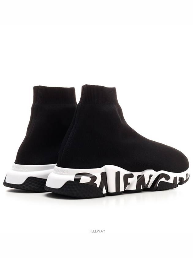 Men's Speedrunner Graffiti Logo High Top Sneakers Black - BALENCIAGA - BALAAN 5