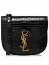 Kaia Croco Effect Leather Small Shoulder Bag Black - SAINT LAURENT - BALAAN 2