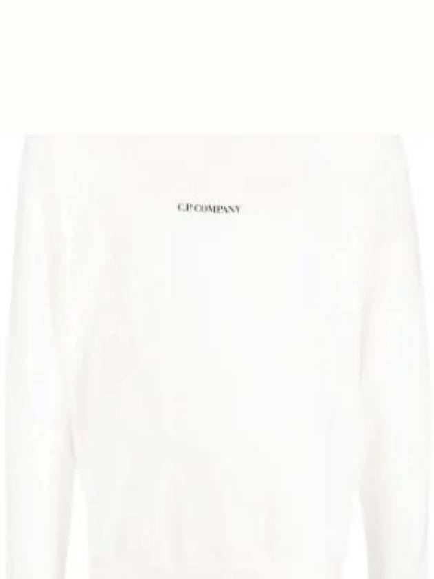 Light Fleece Logo Sweatshirt White - CP COMPANY - BALAAN 2