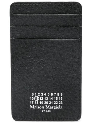 4 Stitch Leather Card Wallet Black - MAISON MARGIELA - BALAAN 1