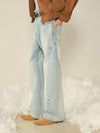 Wave Cutting Denim Pants Light Blue M - KINETO - BALAAN 1