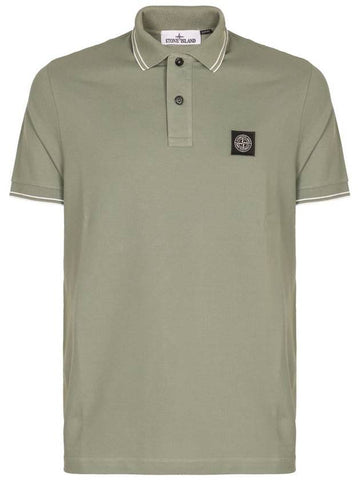 Stone Island Logo Print Cotton Polo Shirt - STONE ISLAND - BALAAN 1