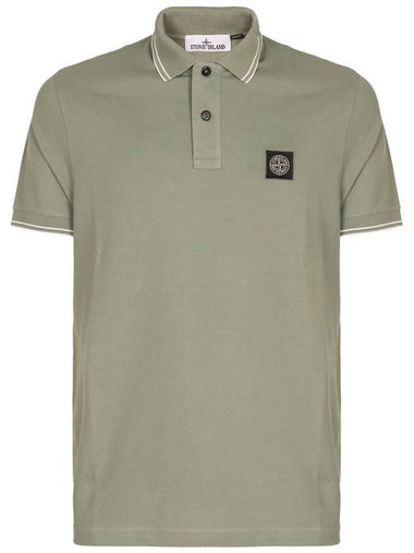 Stone Island Logo Print Cotton Polo Shirt - STONE ISLAND - BALAAN 1