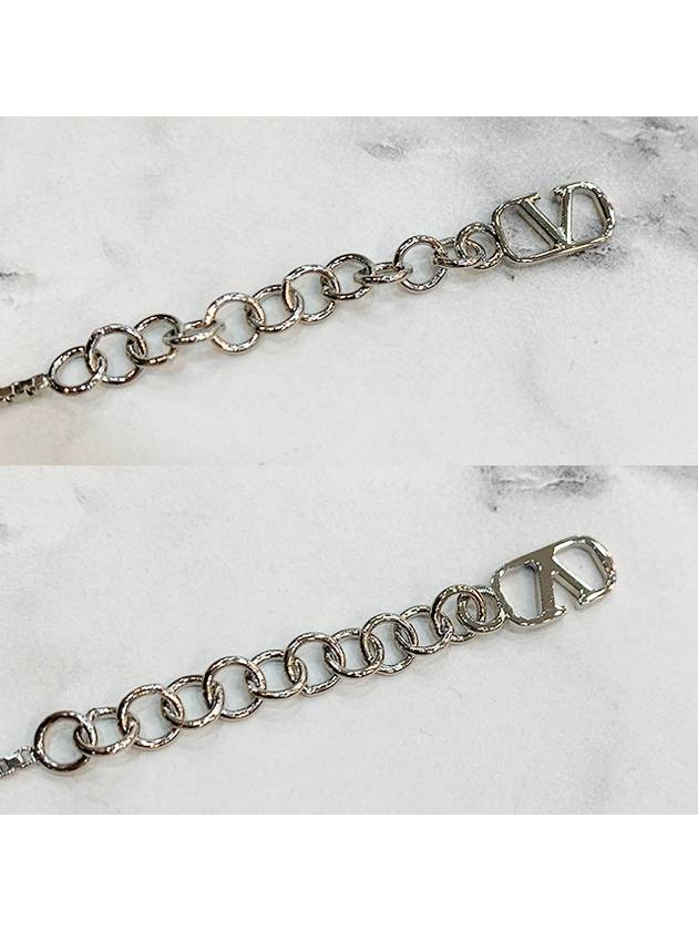 Signature V Logo Bracelet Silver - VALENTINO - BALAAN 6