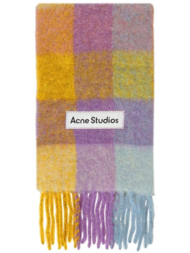 Check Mohair Muffler Violet Yellow - ACNE STUDIOS - BALAAN 2