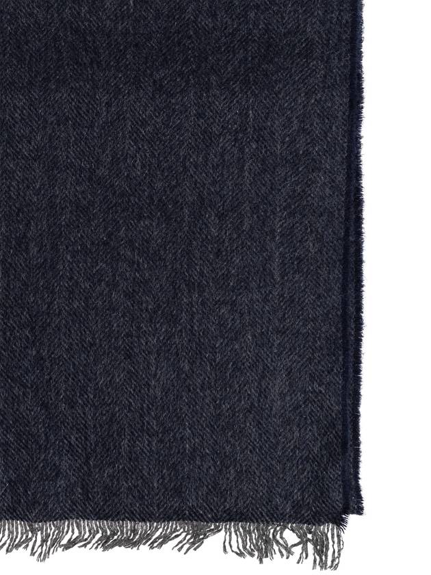 FERRAGAMO Cashmere Scarf, Men's, Navy Blue - SALVATORE FERRAGAMO - BALAAN 4