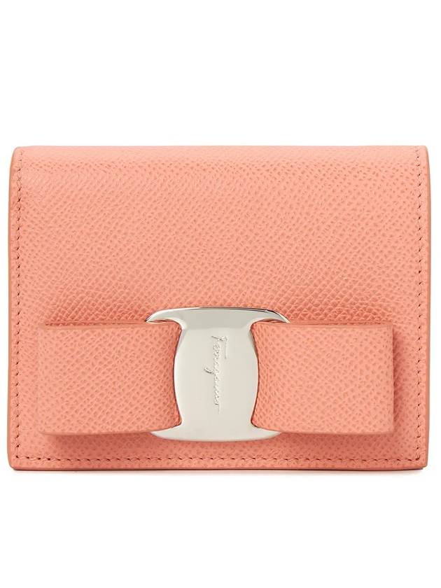 Vara Bow Gloss Flap Half Wallet Coral - SALVATORE FERRAGAMO - BALAAN 1