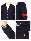 Milano Stitch Sprite Armband Cotton V-neck Cardigan Navy - THOM BROWNE - BALAAN 4