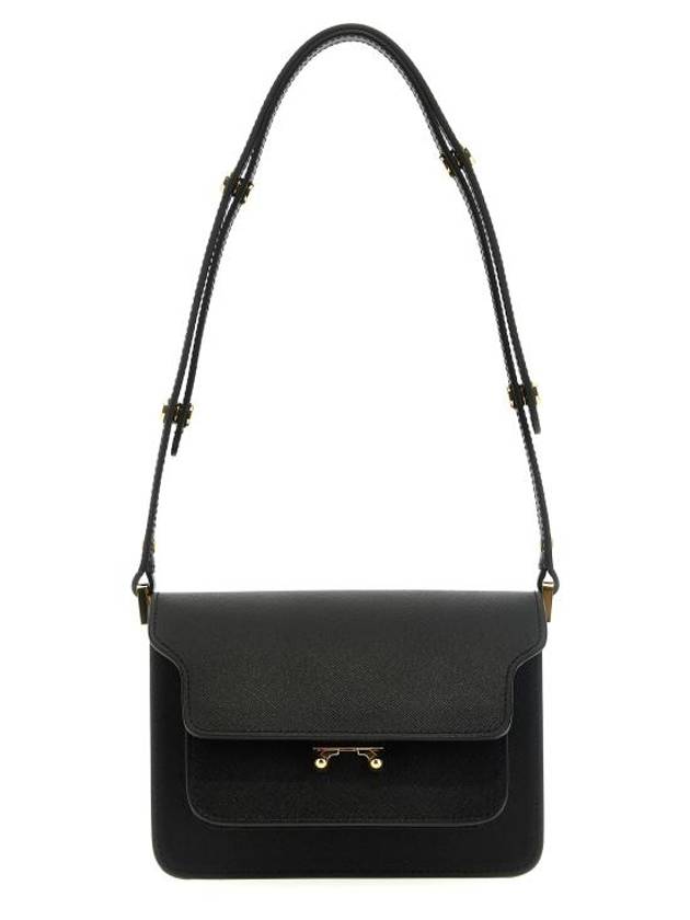 Trunk Saffiano Leather Shoulder Bag Black - MARNI - BALAAN 1