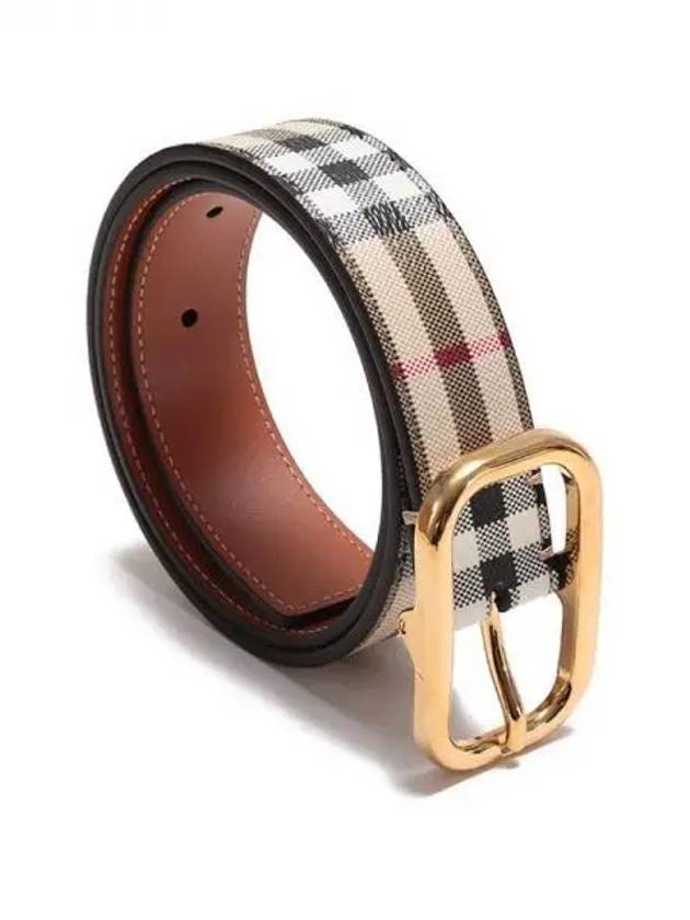 Check Leather Belt Beige - BURBERRY - BALAAN 2