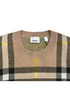 Check Pattern Cashmere Knit Top Beige - BURBERRY - BALAAN 4