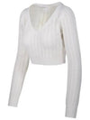 Ifrem Wool Cashmere Crop Knit Top White - MAX MARA - BALAAN 3