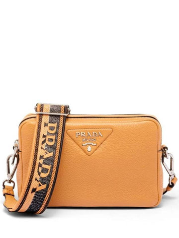 Medium Leather Cross Bag Caramel - PRADA - BALAAN 1