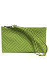 Small Leather Clutch Bag Green - BOTTEGA VENETA - BALAAN 2