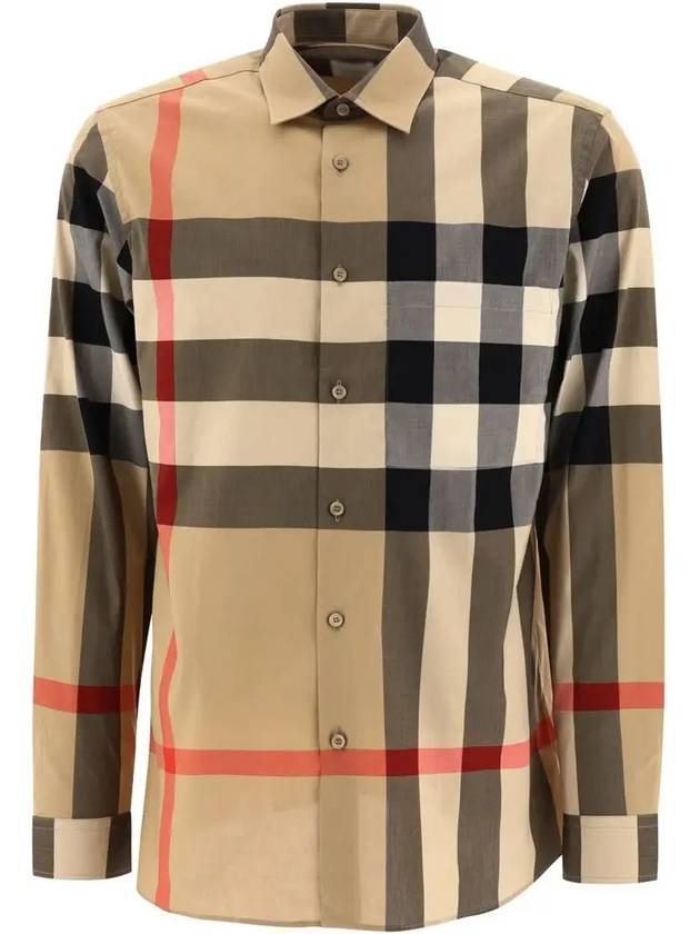 Check Cotton Long Sleeve Shirt Archive Beige - BURBERRY - BALAAN 3