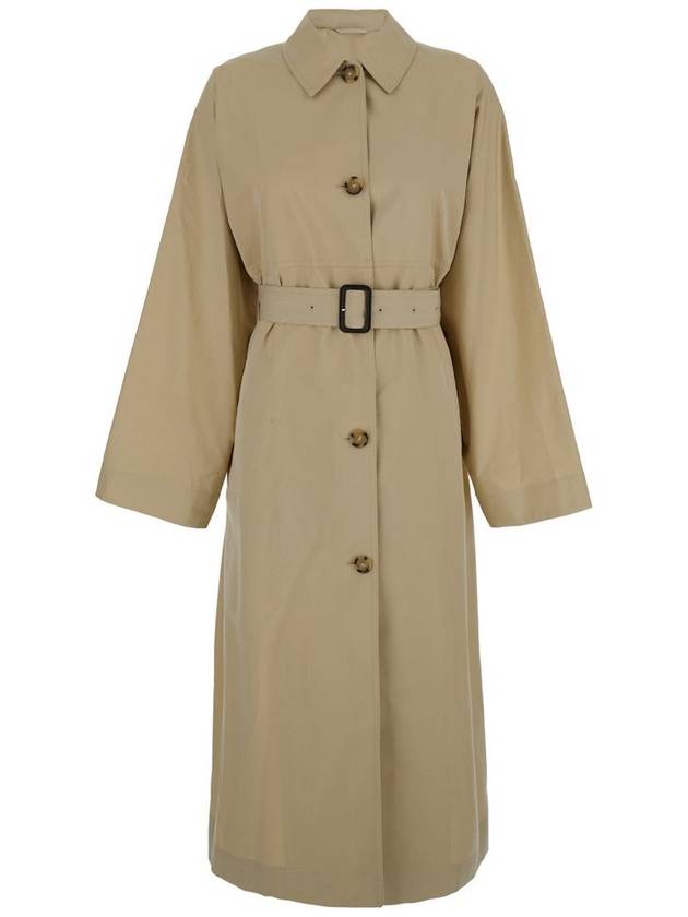 Beige Trench Coat With Matching Belt In Cotton Blend Woman - TOTEME - BALAAN 1