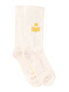 Siloki Logo Socks Ecru - ISABEL MARANT - BALAAN.