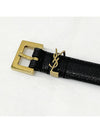 Grain Leather Monogram Buckle Belt Black - SAINT LAURENT - BALAAN 8