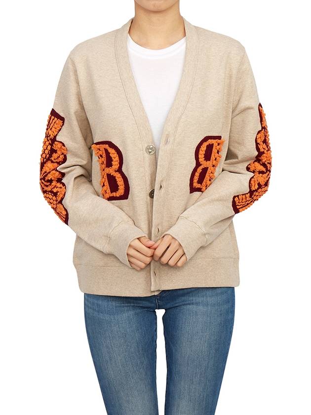 Women's Cashmere B Logo Cardigan Beige - BARRIE - BALAAN 8