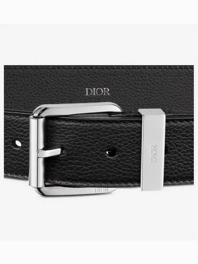 Engraved Loop Leather Belt Black - DIOR - BALAAN 4