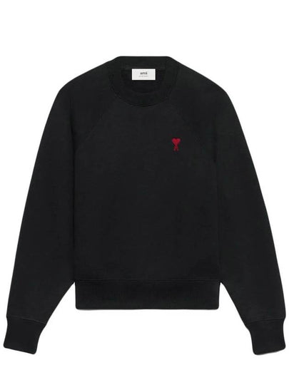 Small Heart Logo Sweatshirt Black - AMI - BALAAN 2