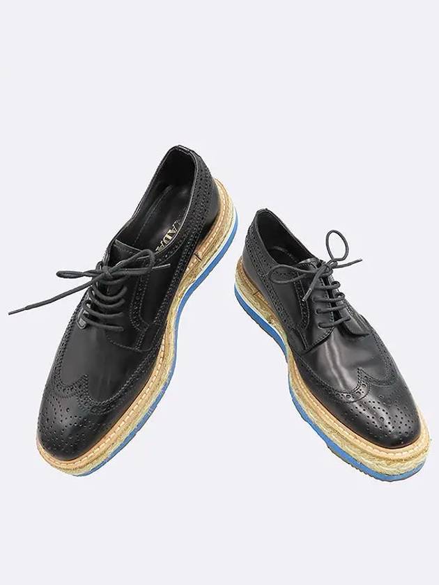 Black Color Wingtip Clipper Women s Shoes - PRADA - BALAAN 1