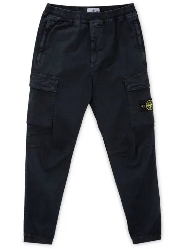 Stretch Cotton Cargo Straight Pants Navy - STONE ISLAND - BALAAN 2